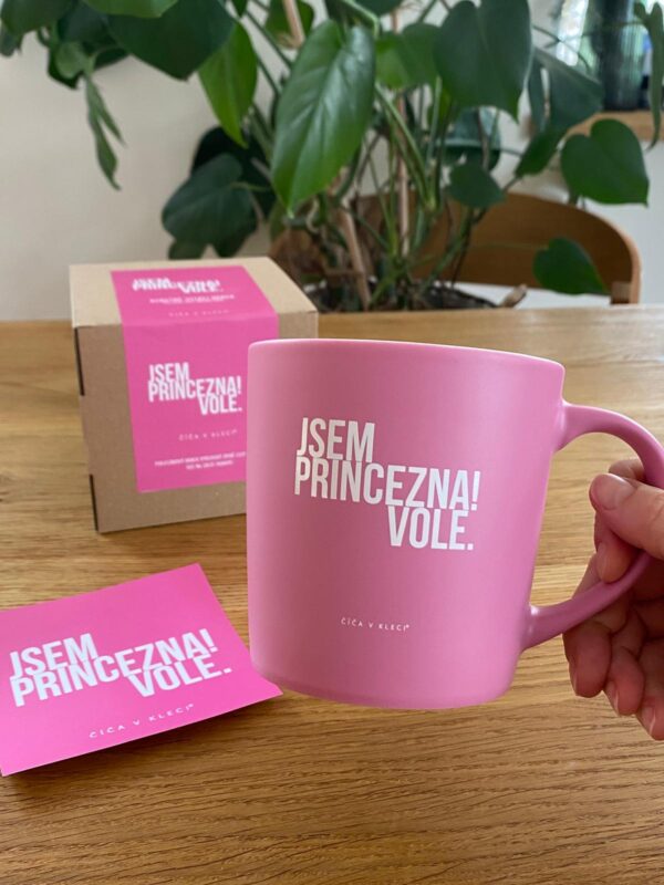 Velký růžový hrnek ©Jsem princezna! Vole. 560 ml