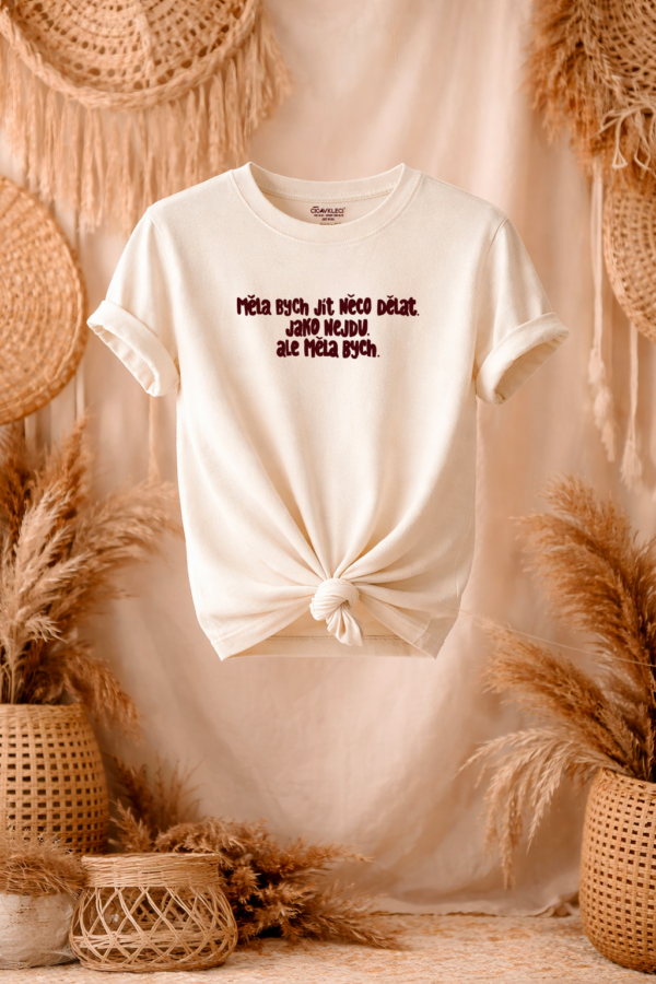 Unisex tričko Měla bych jít něco dělat. Jako nejdu. Ale měla bych. (Vintage bílé)