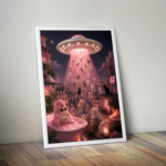 Plakát (obraz) Kočičí UFO invaze