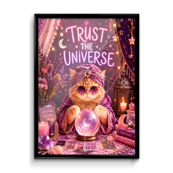 Plakát (obraz) Kočička TRUST THE UNIVERSE