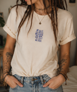 Unisex tričko Ať chceš, nebo nechceš, někam patříš (vintage white, kolekce blue ink)