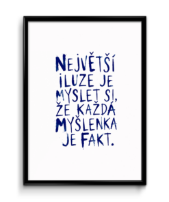 Plakát (obraz) Největší iluze je myslet si, že každá myšlenka je fakt.