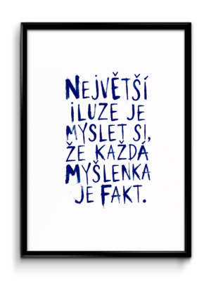 Plakát (obraz) Největší iluze je myslet si, že každá myšlenka je fakt.