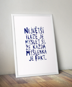 Alternative view of Plakát (obraz) Největší iluze je myslet si, že každá myšlenka je fakt.