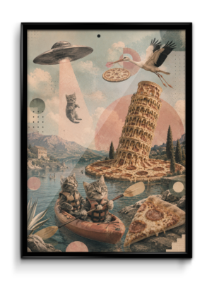 Plakát (obraz) Surreal koláž Kittens & pizza