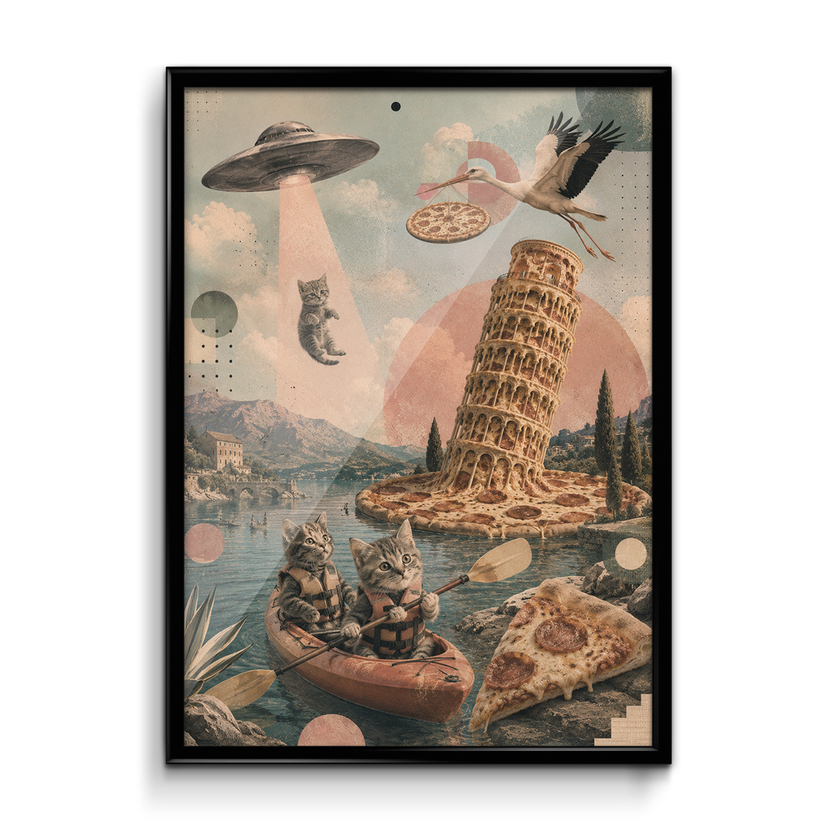 Plakát (obraz) Surreal koláž Kittens & pizza
