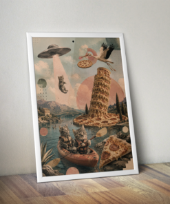 Alternative view of Plakát (obraz) Surreal koláž Kittens & pizza