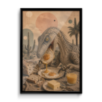 Plakát (obraz) Surreal VELOCIRAPTOR & FRIED EGGS