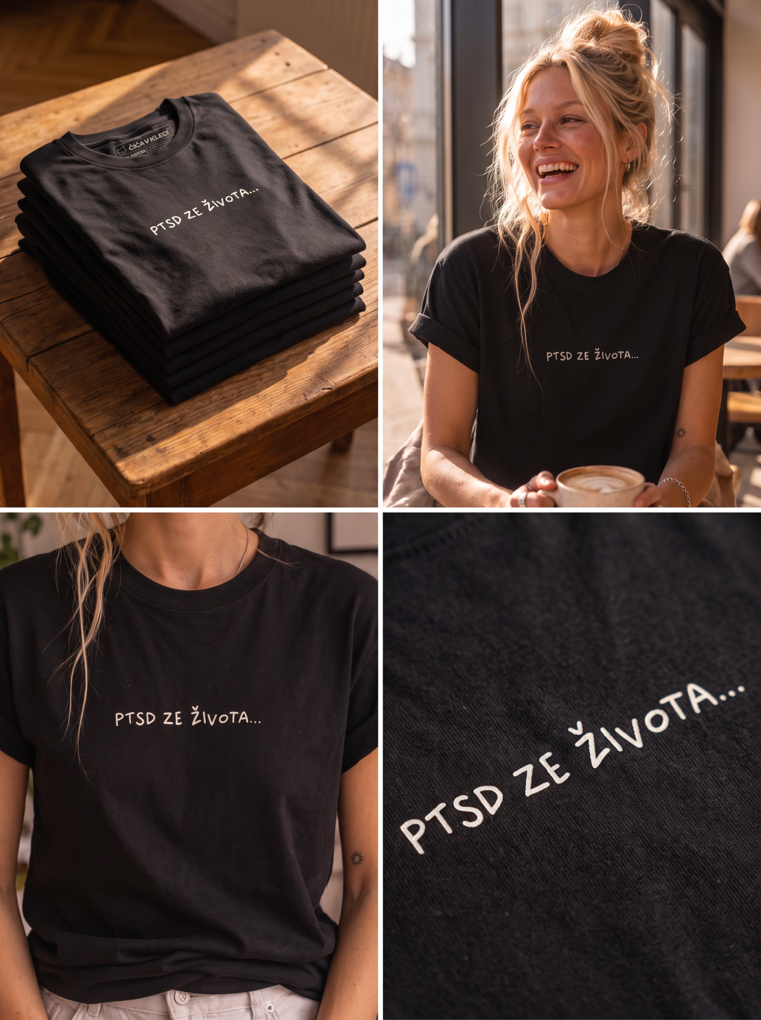 Unisex tričko PTSD ZE ŽIVOTA – černé, jak tvoje duše (doručíme do 14 dnů) - Obrázek 2