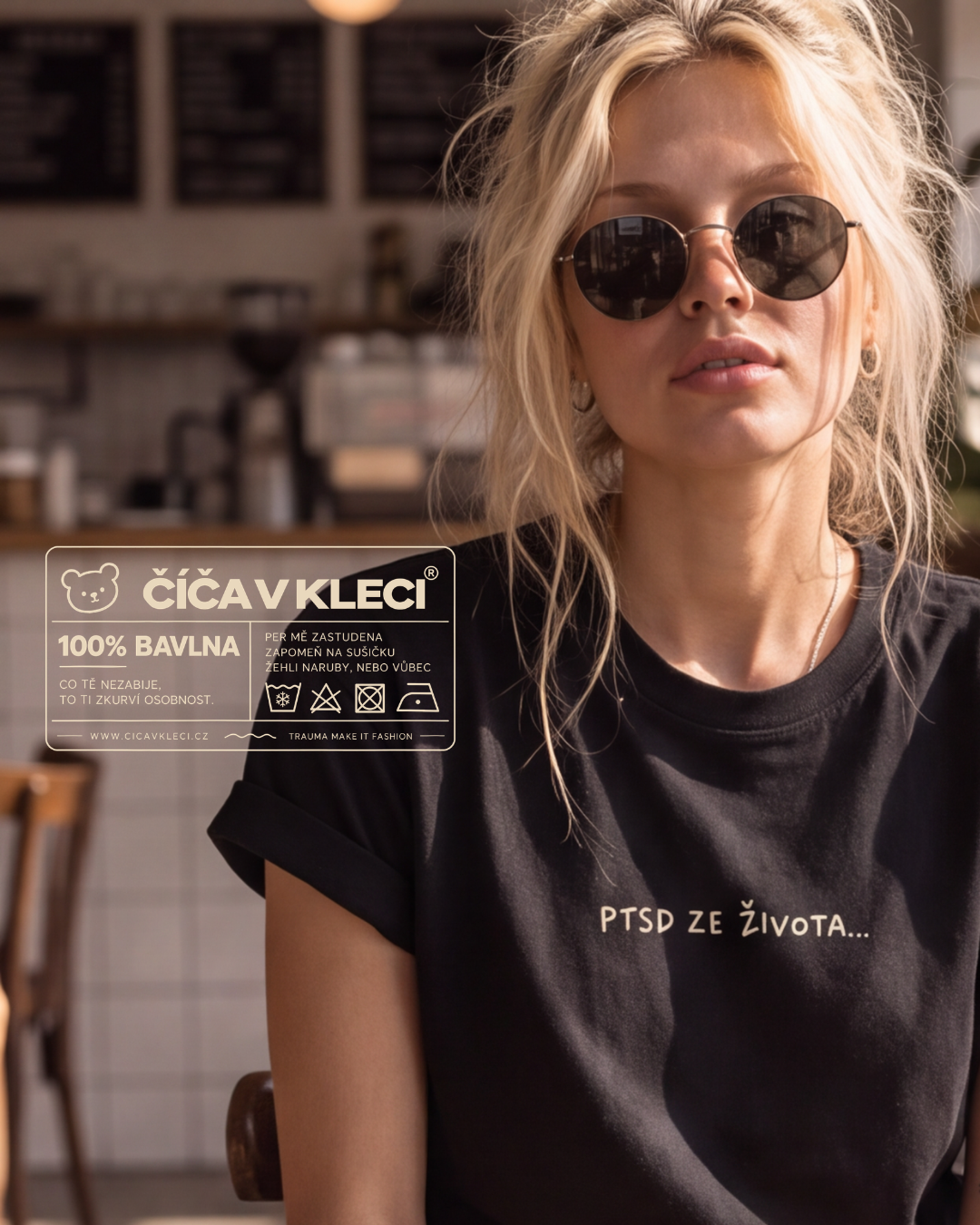 Unisex tričko PTSD ZE ŽIVOTA – černé, jak tvoje duše (doručíme do 14 dnů) - Obrázek 5