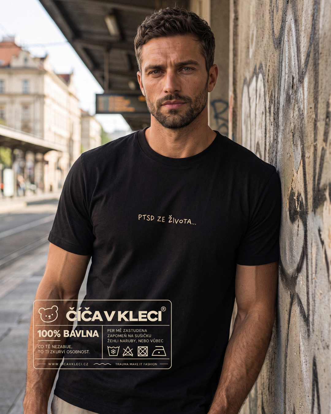 Unisex tričko PTSD ZE ŽIVOTA – černé, jak tvoje duše (doručíme do 14 dnů) - Obrázek 6